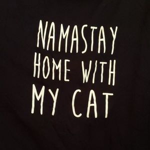NAMASTAY HOME WITH MY CAT Plus size Tank - 4X